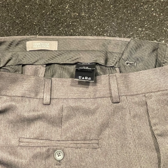 Kenneth Cole Reaction Mens Office Straight Fit Dress Pants Trousers Charcoal 34 - Picture 9 of 10